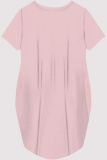 Grey Casual Figure Print Pocket O Neck Printed Short Sleeve Dress