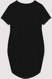 Grey Casual Figure Print Pocket O Neck Printed Short Sleeve Dress