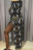 Black Sportswear Print Patchwork 3 Piece Sets