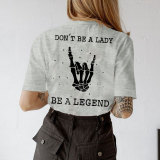 White Casual Street Print Patchwork O Neck T-Shirts