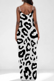 Purple Casual Leopard Print Pocket U Neck Printed Dresses
