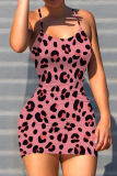 Multicolor Sexy Print Patchwork Backless Spaghetti Strap Sling Dresses