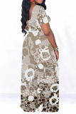White Casual Leopard Print Polka Dot Contrast O Neck Short Sleeve Two Pieces