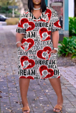 Leopard Print Casual Print Pocket V Neck Short Sleeve Plus Size Dresses