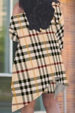 Pink Orange Casual Print Irregular Oblique Collar Plus Size Two Pieces