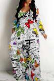 Stripe Casual Street Plaid Letter Print Flowers Pocket Contrast V Neck Printed Dresses