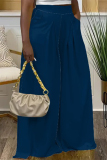 Black Casual Street Daily Solid Color Pocket Loose High Waist Wide Leg Solid Color Bottoms
