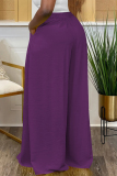 Black Casual Street Daily Solid Color Pocket Loose High Waist Wide Leg Solid Color Bottoms