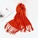 Royal Blue Casual Daily Solid Color Tassel Scarf