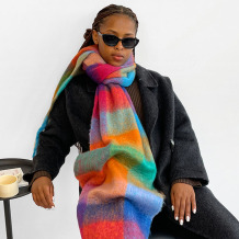 Multicolor Casual Daily Plaid Tassel Scarf