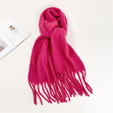 Royal Blue Casual Daily Solid Color Tassel Scarf
