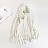 Royal Blue Casual Daily Solid Color Tassel Scarf