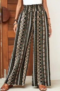 Black Casual Print Patchwork Plus Size 