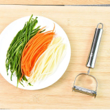 Silver 2 In 1 Stainless Steel Fruit And Vegetable Peeler
