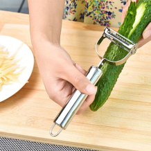 Silver 2 In 1 Stainless Steel Fruit And Vegetable Peeler