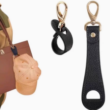 Black Portable Travel Cap Clip - Securely Fastened To Backpacks