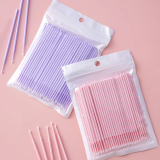 Light Pink 100pcs Disposable Cleaning Swab Eyelash Brushe