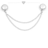 Silver Magnets Button Chain for secure trouser hem