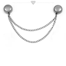 Black Magnets Button Chain for secure trouser hem