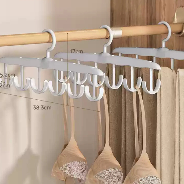 Light Gray Plastic Bra Hanger，360° Rotating for Tank Top, Bra, Scarf