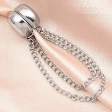 Silver Magnets Button Chain for secure trouser hem