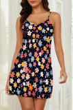 Leopard Print Sexy Leopard Print Polka Dot Flowers Contrast Sleepwear