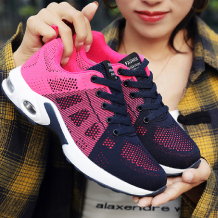 Rose Red Casual Sportswear Patchwork Frenulum Contrast Round Comfortable Sport Running Shoes
