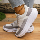 Grey Casual Sportswear Patchwork Belted Round Comfortable Out Door Sport Shoes