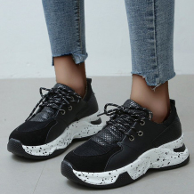 Black Casual Sportswear Patchwork Belted Contrast Round Comfortable Out Door Shoes