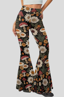 Colour Casual Print Patchwork Plus Size 