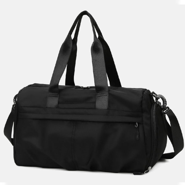 Black Casual Sportswear Solid Color Patchwork Zipper Bags