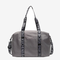 Grey Casual Sportswear Letters Patchwork Zipper Bags
