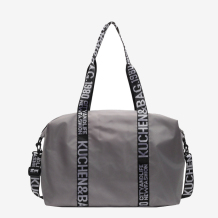 Grey Casual Sportswear Letters Patchwork Zipper Bags