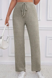 Grey Casual Solid Color Draw String Patchwork Plus Size 
