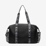 Black Casual Sportswear Letters Patchwork Zipper Bags