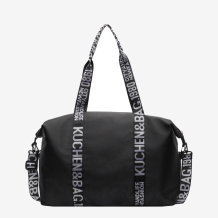 Black Casual Sportswear Letters Patchwork Zipper Bags