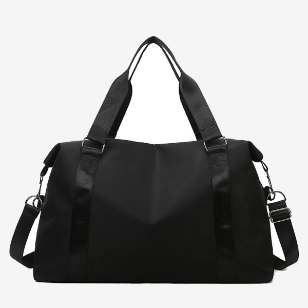 Black Casual Sportswear Solid Color Patchwork Zipper Contrast Bags