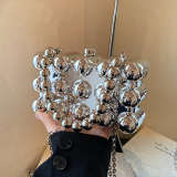 Green Casual Solid Color Patchwork Chains Bags