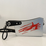 Silver Casual Print Zipper Bags