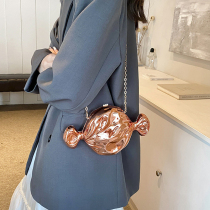 Champagne Street Solid Color Chains Bags