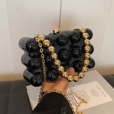 Green Casual Solid Color Patchwork Chains Bags