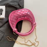 Green Casual Daily Solid Color Chains Bags