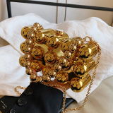 Green Casual Solid Color Patchwork Chains Bags