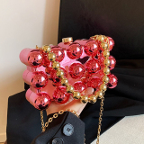 Green Casual Solid Color Patchwork Chains Bags
