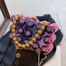 Blue Pink Casual Solid Color Patchwork Chains Bags