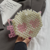 Black Casual Skull Head Weave Bags