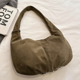 Black Daily Solid Color Rivets Patchwork Bags