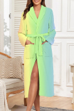 Gradient Color Sexy Geometric Print Snakeskin Print Gradient Lace Up Contrast Sleepwear