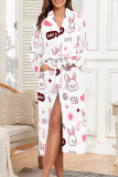 Purple Sexy Graffiti Print Butterfly Gradient Lace Up Contrast Sleepwear