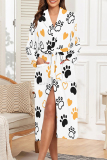 Purple Sexy Graffiti Print Butterfly Gradient Lace Up Contrast Sleepwear